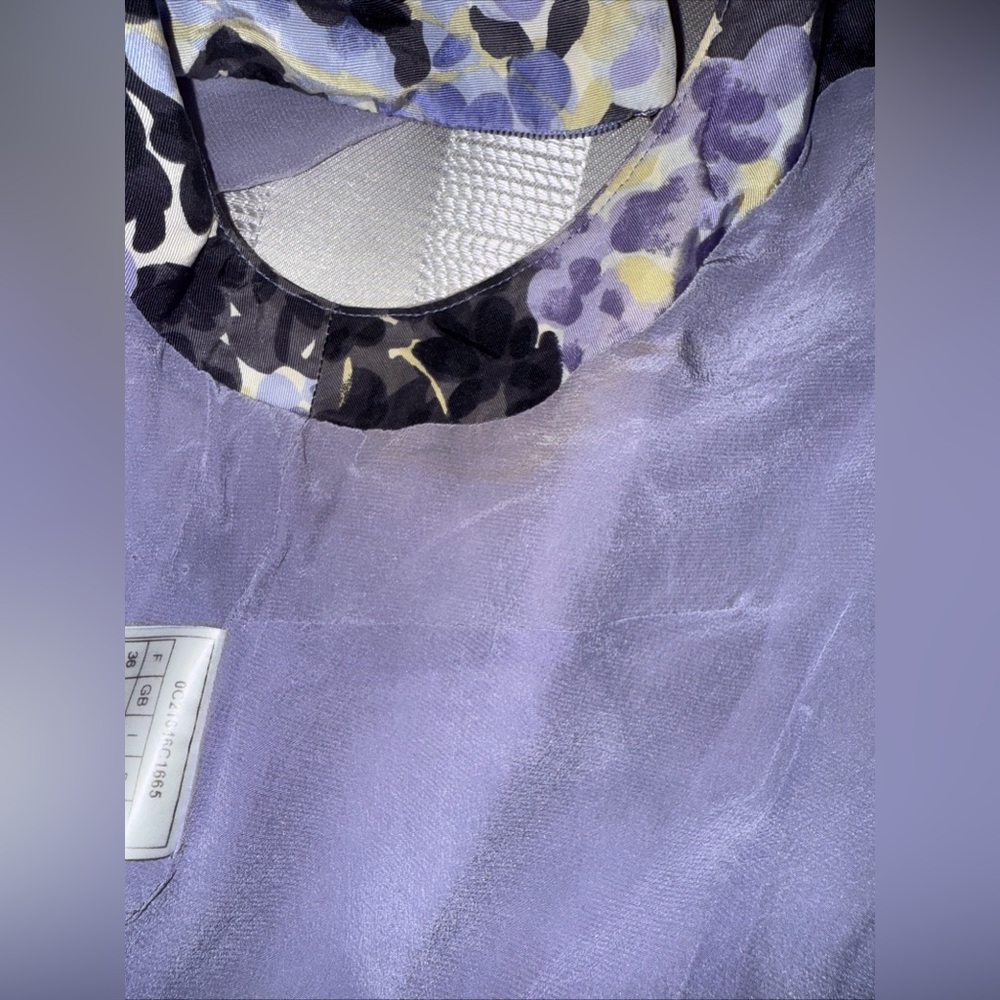 Dior Floral Midi Dress - Lavender and Black 100% Silk size 4 - Picture 8 of 10